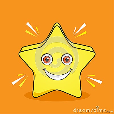 Shinning Star Mascot Cartoon Design Vector Illustration
