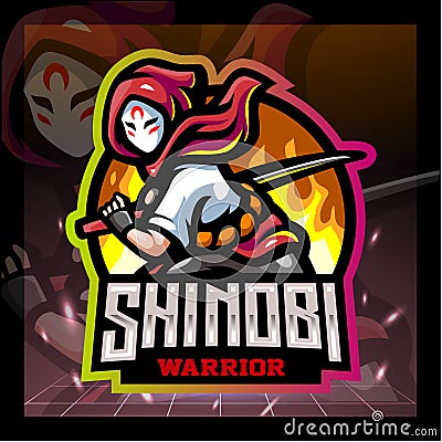 Shinobi mascot. esport logo design Vector Illustration