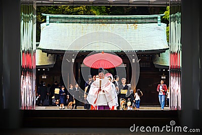 Shinto wedding at Meiji Shrine, Tokyo Editorial Stock Photo