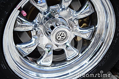 Shiny alloy wheel for VW Beetle Editorial Stock Photo