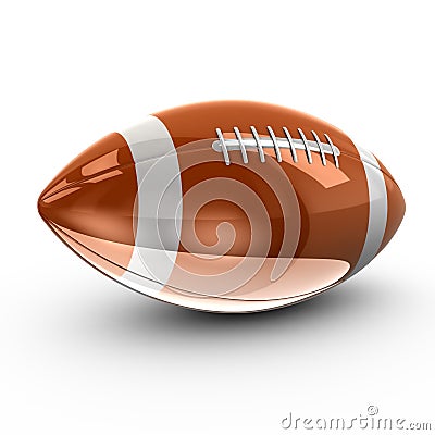 Shiny American football, 3d Stock Photo