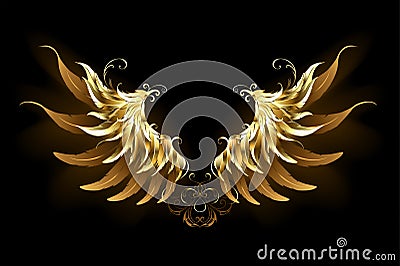 Shiny angel wings Golden wings Vector Illustration