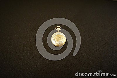 Gold pocketwatch double hunter case Stock Photo