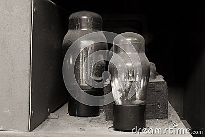 Shiny Antique Vacuum Tubes Stock Photo