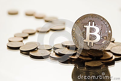Follow the trail of money to Bitcoin Stock Photo
