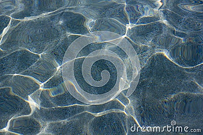 Shiny blue sea water caustics Stock Photo