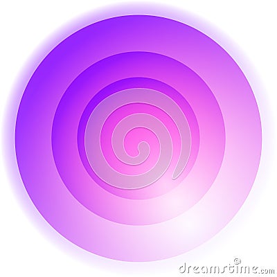 Shiny, blurry radial, radiating circles, rings. Concentric colorful circle element. Vibrant, vivid circular design Vector Illustration