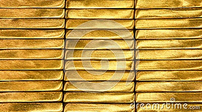 Gold shiny brass bar texture background Stock Photo