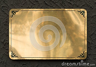 Shiny brass metal sign texture Stock Photo