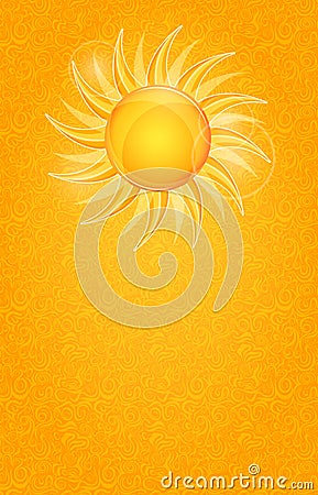 Shiny Bright Invitation Cards with Yellow Sun Vector Illustration