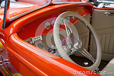 Shiny Bright Orange Vintage Sportscar Stock Photo