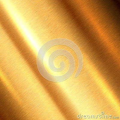 Shiny brushed metallic gold background texture. Bright polished metal bronze brass plate. Sheet metal glossy gold Stock Photo