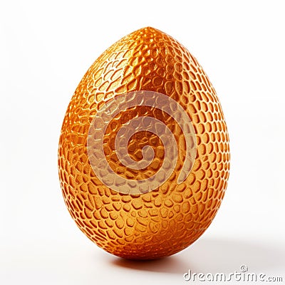 Shiny Bumpy Textured Orange Egg On White Background Stock Photo