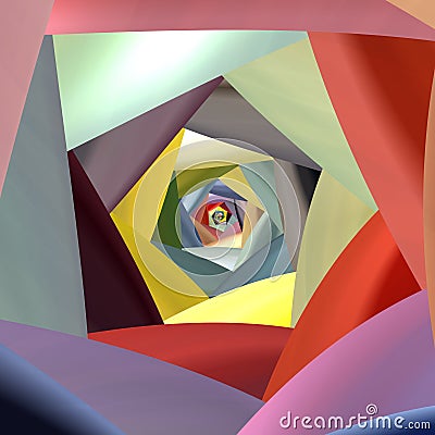 Shiny colorful pentagon tunnel illustration Stock Photo