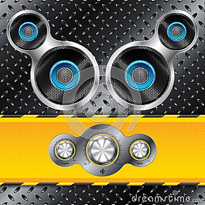 Shiny control deck with speakers Vector Illustration