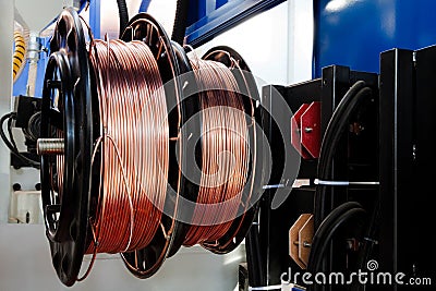Shiny copper wire Stock Photo