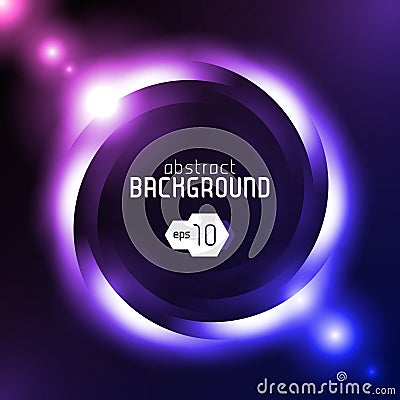 Shiny Dark Round Background Violet Blue. Vector Vector Illustration