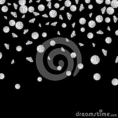 Shiny diamond gems falling isolated. Beautiful luxury jewelry brilliant elegance glowing stones Vector Illustration