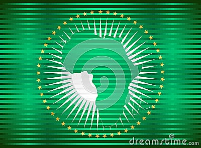 Shiny Flag of the African Union Vector Illustration