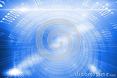Shiny futuristic binary code spiral Stock Photo