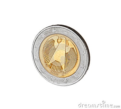 Shiny German euro coin Stock Photo