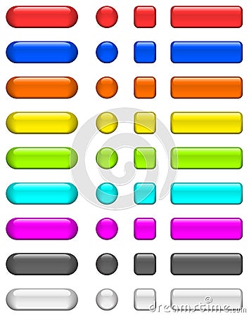 Shiny glass buttons Vector Illustration