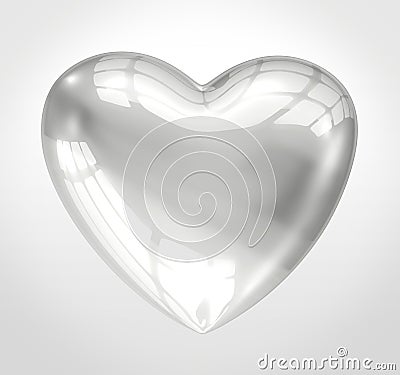 Shiny glass heart Stock Photo
