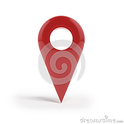 Shiny gloss red Map pointer icon. Stock Photo