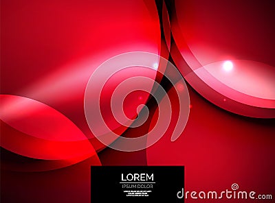 Shiny glowing glass circles, modern futuristic background template Vector Illustration