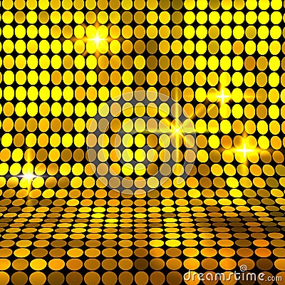 Shiny gold mosaic background Vector Illustration