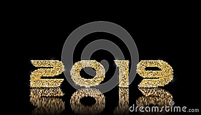 shiny golden 2019 background Stock Photo