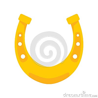 Shiny golden horseshoe vector flat icon Vector Illustration