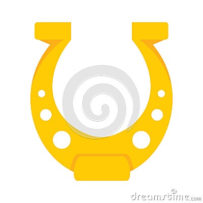 Shiny golden horseshoe vector flat icon Vector Illustration