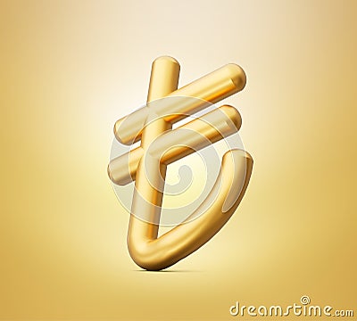 Shiny golden Turkish Lira Sign. TL currency symbol. Turkish Money. 3d illustration isolated background Stock Photo