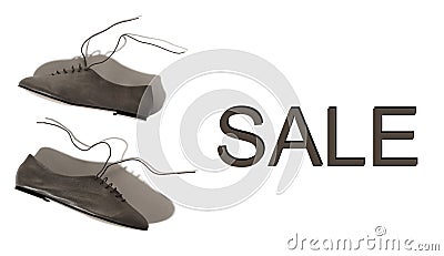 Shiny gray lady shoes with laces Stock Photo