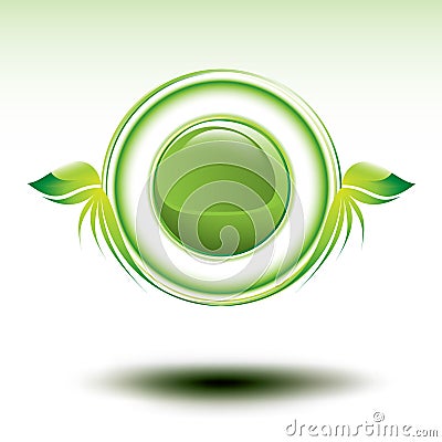 Shiny green environmental vector symbol Vector Illustration