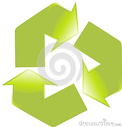 Shiny Green Recycle Symbol Stock Photo