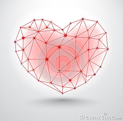 Shiny heart symbol for Valentines Day Vector Illustration