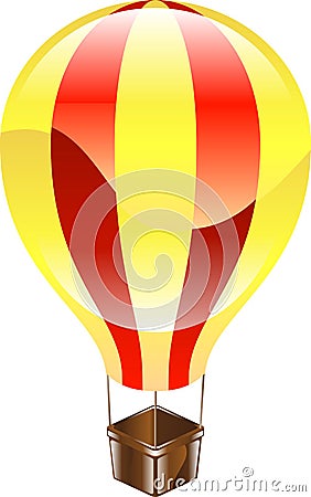 Shiny hot air balloon icon illustration Vector Illustration