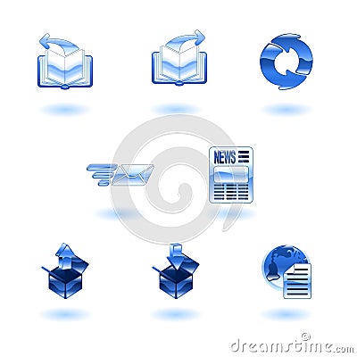 Shiny internet browser icon set Vector Illustration