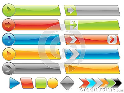 Shiny internet buttons set Vector Illustration