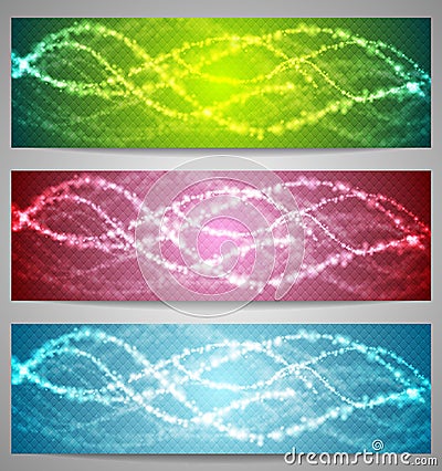 Shiny iridescent banners design Vector Illustration