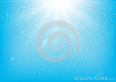 Shiny light on blue background Vector Illustration