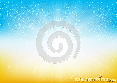 Shiny light on blue and orange background Vector Illustration