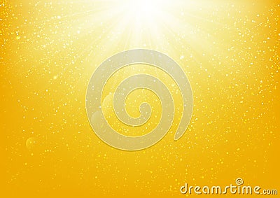 Shiny light on yellow background Vector Illustration