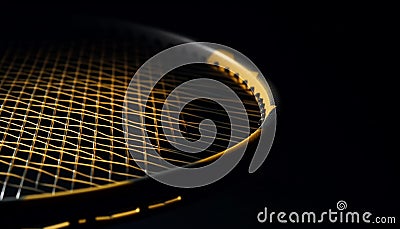 Shiny metal circle reflects dark spiral pattern generated by AI Stock Photo