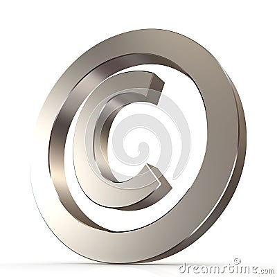 Shiny metal copyright sign Stock Photo