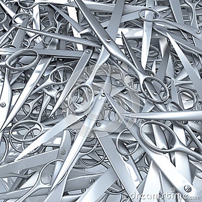 Shiny metal scissors Stock Photo