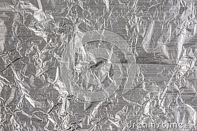 Shiny metal silver gray foil crumpled texture background Stock Photo