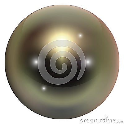 Shiny metal sphere. Glossy realistic shell pearl Vector Illustration